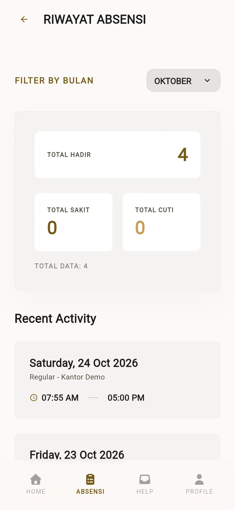 ESAttend Mobile — Record Absensi
